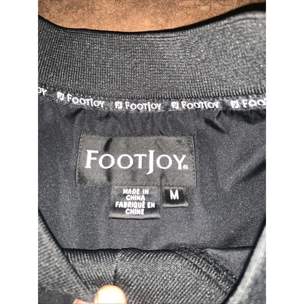 VTG FootJoy FJ Golf Pullover‎ Jacket Black Red Windbreaker Sz M Pull Over V Neck